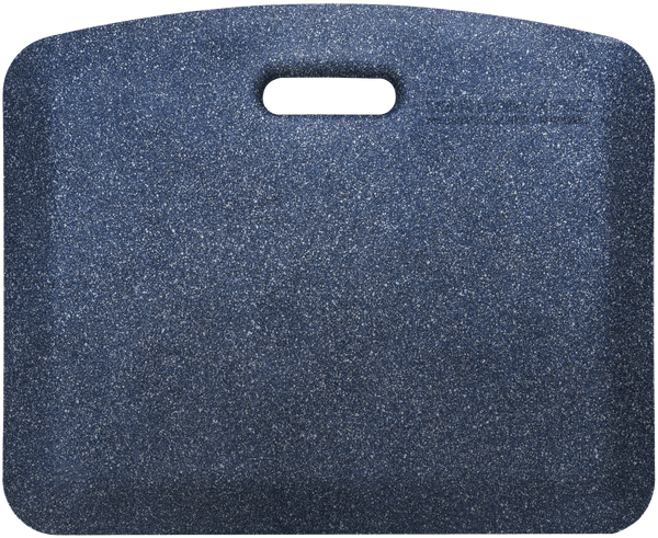 MobileMats Collection - Granite Cobalt, portable comfort mat with a handle, ideal for sitting, kneeling, or standing.