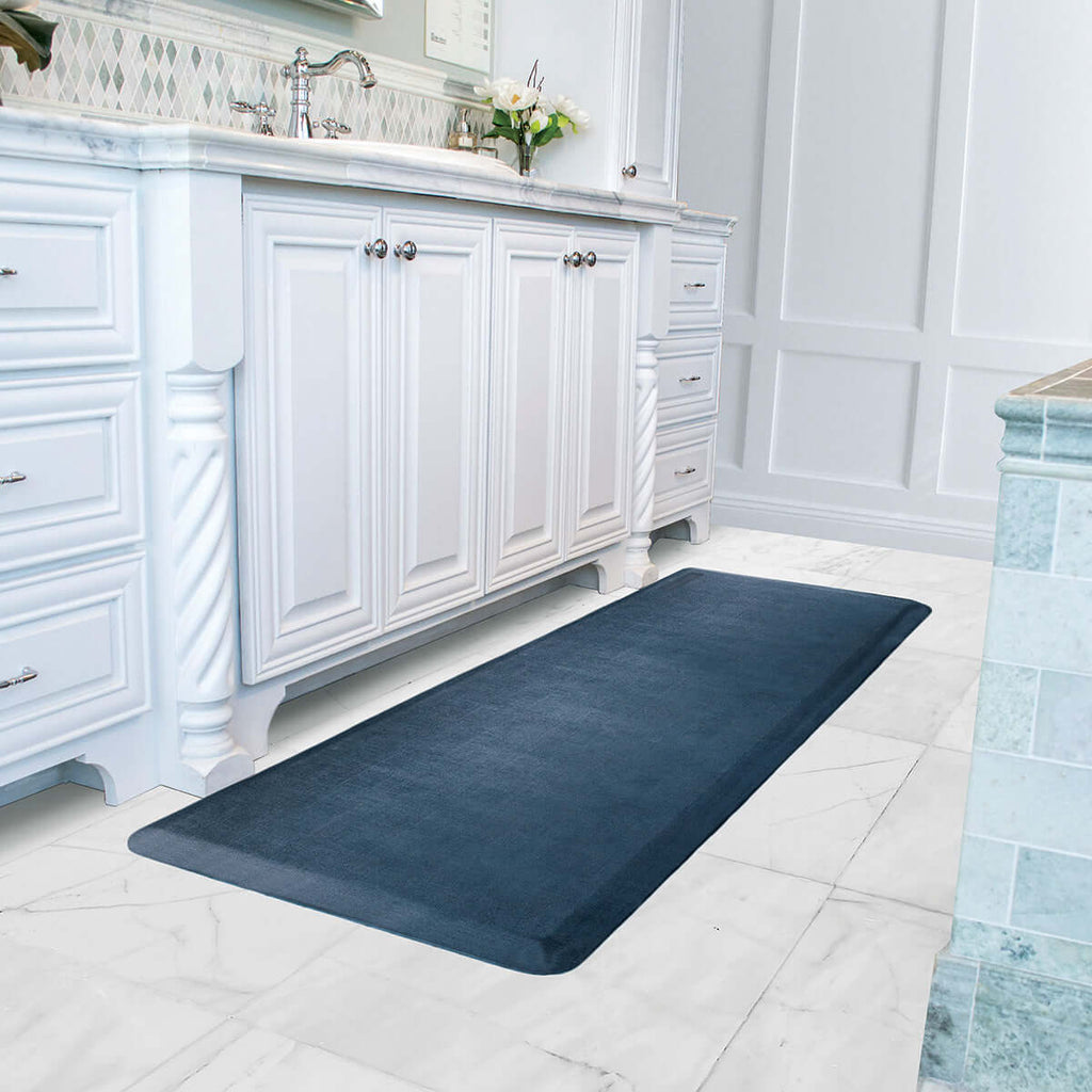 Blue Linen WellnessMat for the vanity