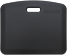 MobileMats Collection Black mat with handle for comfort and support on the go, ideal for standing or kneeling.