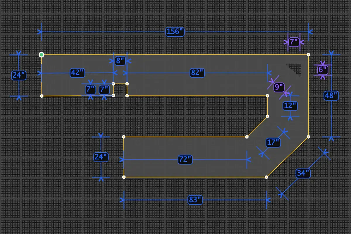 SUPREME CUSTOM design layout showing dimensions and measurements for customization.