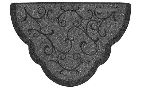 32" x 22" Scalloped Bella Mat - Granite Steel